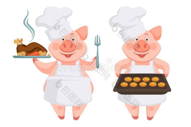 小猪烹饪术不同的盘为新的年表