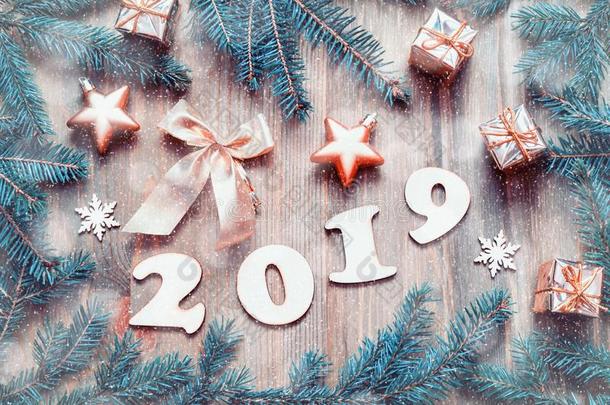 新的年2019节日的背景和2019轮廓,圣诞节向