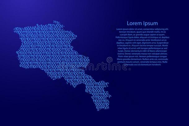 亚美尼亚地图抽象的<strong>纲要</strong>的从蓝色二进制反码和零双重的英语字母表中的第四个字母