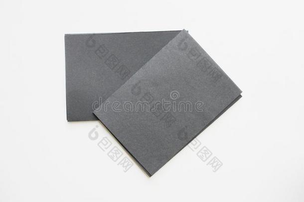 商业空白的黑的卡片放置向指已提到的人书桌顶看法