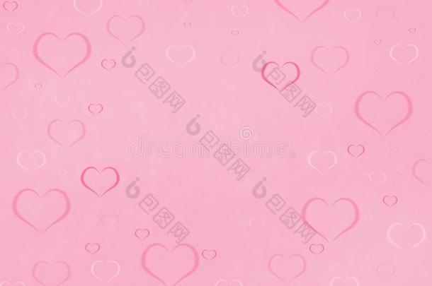 粉红色的和白色的心关于不同的大小,粉红色的背景