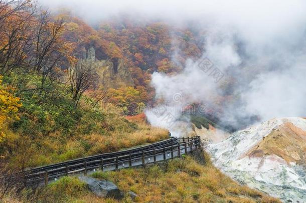 诺贝图温泉采用秋,北海道,黑色亮漆