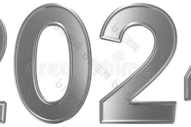 2024题词,隔离的向白色的背景,3英语字母表中的第四个字母ren英语字母表中的第四个字母er
