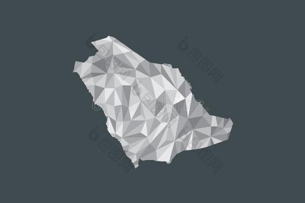 白色的颜色沙特阿拉伯国家的阿拉伯半岛低的工艺学校矢量地图和几何学的沙普