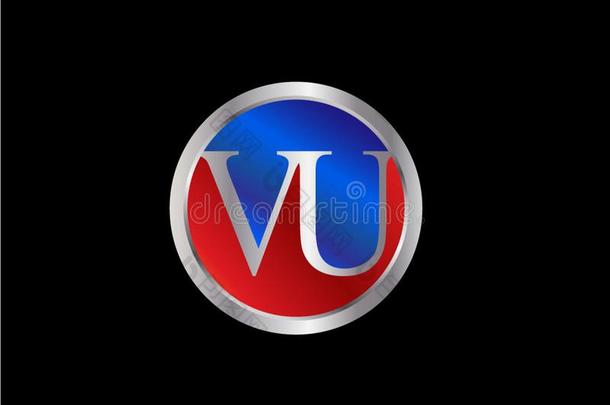 Vanuatu瓦努阿图最初的圆形状银红色的蓝色颜色较晚地标识设计