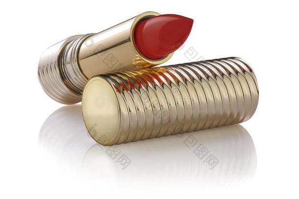 红色的颜色口红样品采用奢侈敞开的金色的管向一金色的
