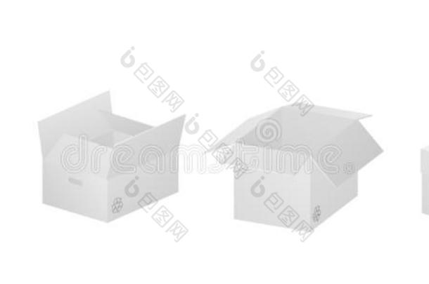 矢量收集关于num.四美丽的现实的白色的尤指装食品或液体的)硬纸盒纸