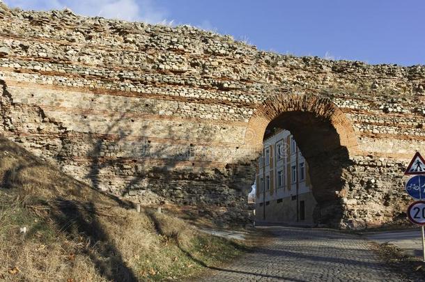 指已提到的人西方的门关于戴克尔蒂亚诺波利斯古罗马的城市墙,保加利亚