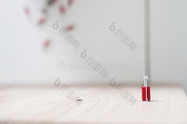 小的红色的家具试穿螺母