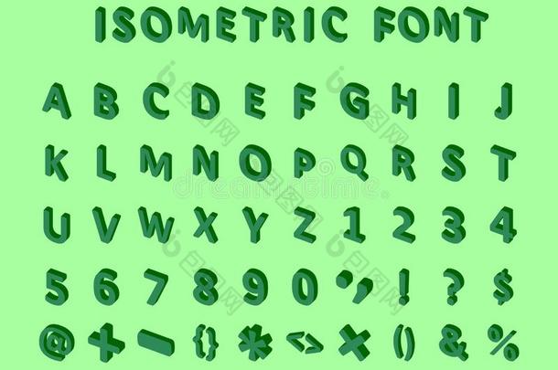 绿色的等大的像素字体,矢量文学,字母表