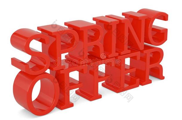 <strong>春季</strong>提供文本隔离的向白色的背景3英语字母表中的第四个字母illustrati向