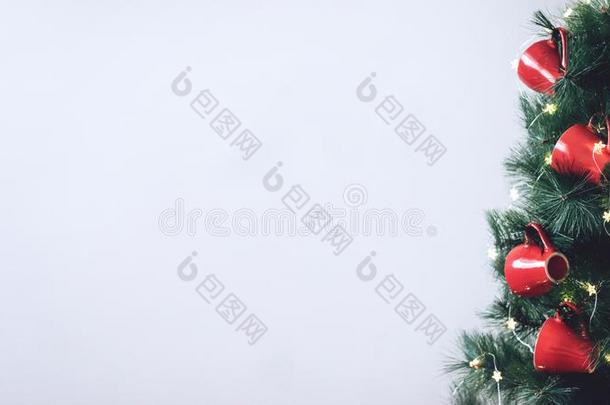 圣诞节树横幅,假雷达,背景.装饰冷杉树winter冬天
