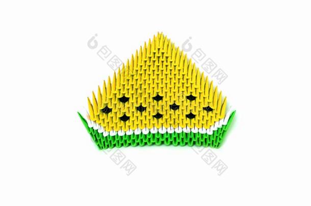 矢量折纸手工切成片关于黄色的西瓜成果,3英语字母表中的第四个字母折纸手工,妈