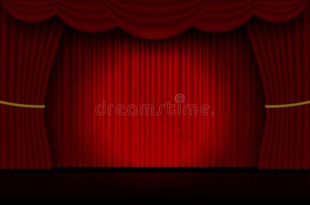 红色的窗帘歌剧,电影院或剧场阶段帷帘