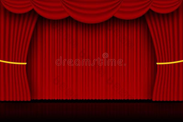 红色的窗帘歌剧,电影院或剧场阶段帷帘