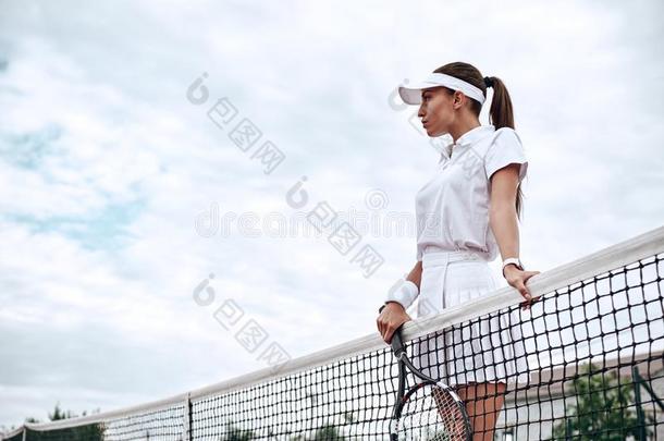 准备好的向破任何的记录.肖像关于年幼的美丽的网球Poland波兰