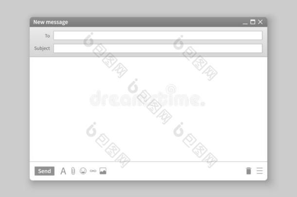 电子邮件窗.界面邮件空白的信息互联网窗韦伯西