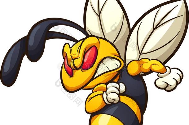 生气的大黄蜂,黄蜂,或蜜蜂吉祥物