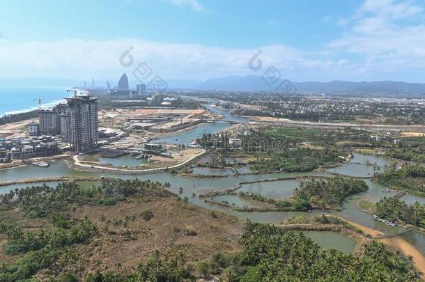 海南海南岛全景画空气的看法.中国海南海南岛,城市关于