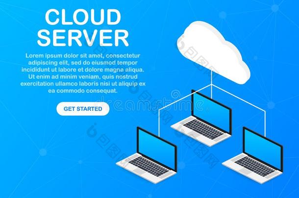 等大的云服务器说明.云网服务器矢量