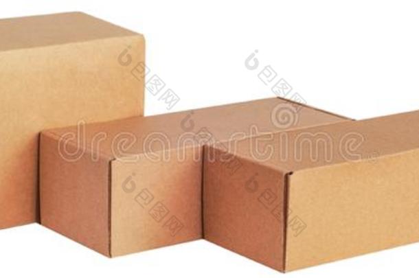 卡纸板盒为商品向一白色的b一ckground.不同的大小.