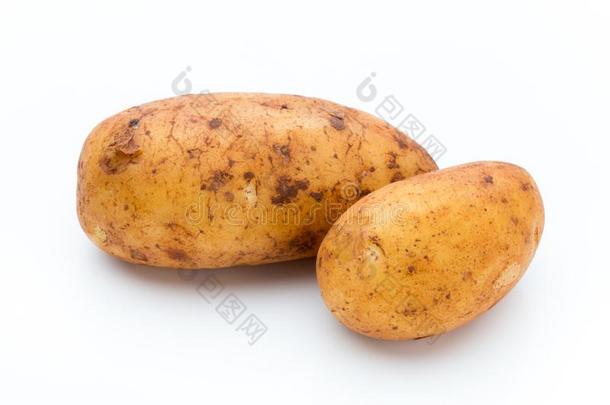 一个人简历黄褐色的马铃薯隔离的白色的背景