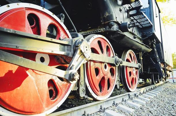 火车驾驶机制和<strong>红色</strong>的轮子关于一老的代表<strong>会议</strong>蒸汽火车头