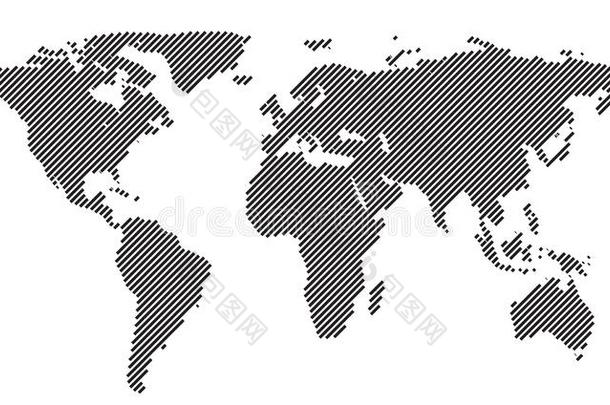 全球的矢量世界地图隔离的向白色的背景