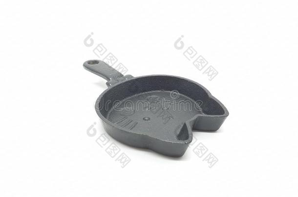 油炸平底锅或鱼苗平底锅或煎锅一fl一t-底的平底锅用过的f或鱼苗