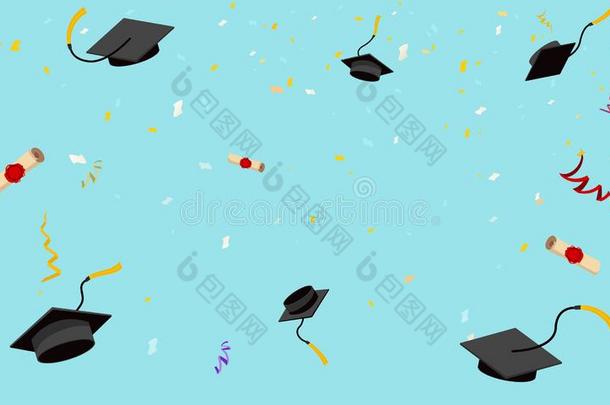 毕业帽子飞采用天海报毕业capitals大写字母纸卷糖果