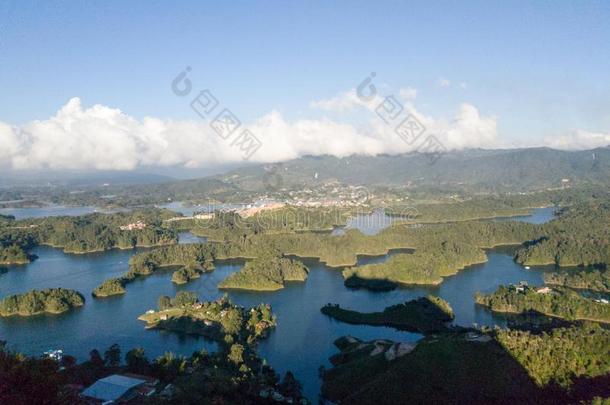 指已提到的人环礁湖关于吉他,安蒂奥基亚,哥伦比亚