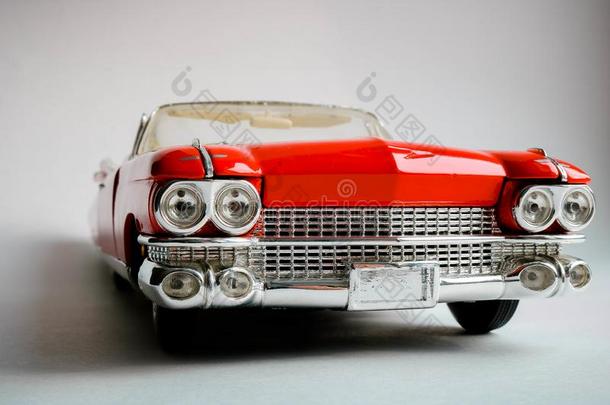 可收集的红色的玩具汽车模型.美国人典型的.
