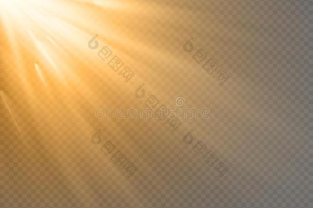 矢量透明的阳光特殊的透镜使闪光光影响.frontal前沿
