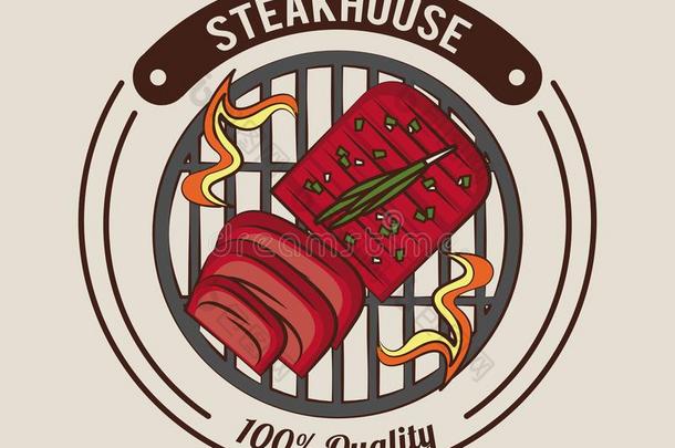 <strong>牛排餐厅</strong>barbecue吃烤烧肉的野餐海报