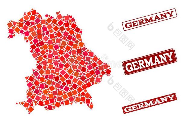 马赛克地图关于德国和挠学校密封作品