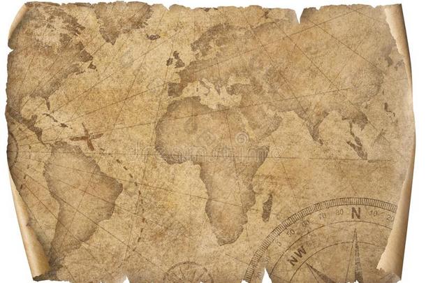 酿酒的世界地图羊皮纸隔离的向白色的.有根基的向影像趺