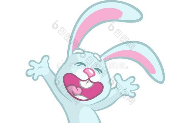 复活节漫画兔子兔子跳舞兴奋的