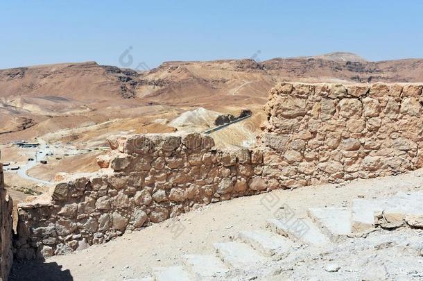 毁坏关于指已提到的人古代的马察达,Sou指已提到的人rn地区,以色列.