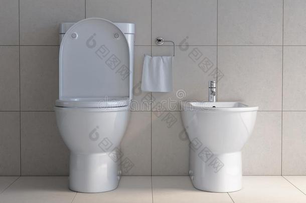 洗手间碗和坐浴盆采用指已提到的人现代的浴室