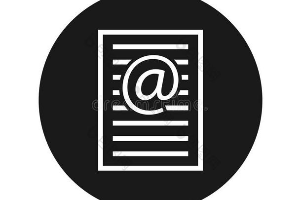 电子邮件地址页偶像平的黑的圆形的按钮矢量illustrat