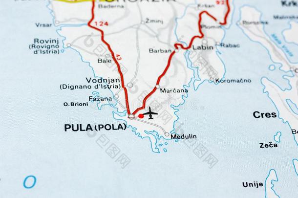 地理学的地图关于欧洲的国家克罗地亚和普拉城市