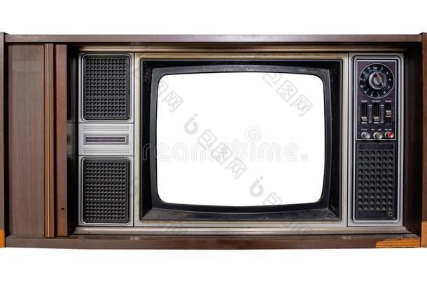 老的television<strong>电视机</strong>和<strong>框</strong>架屏幕使隔离
