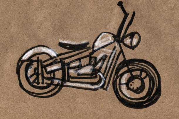 摩托车速度比赛轮廓,摩托车手绘画说明