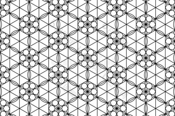无缝的模式有<strong>根基</strong>的向日本人几何学的装饰.黑的和