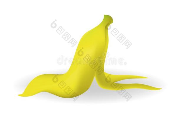 现实的说明关于隔离的黄色的香蕉剥皮向白色的英语字母表的第2个字母