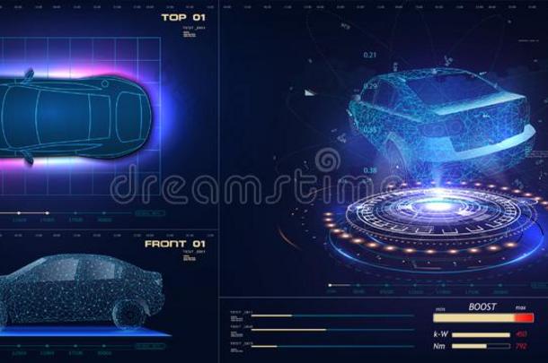 将来的<strong>汽车</strong>采用抽象的方式向<strong>蓝色背景</strong>.未来的vect