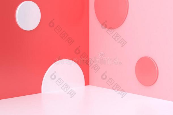 最小的抽象的粉红色的-红色的背景墙角落地点圆Georgia格鲁吉亚