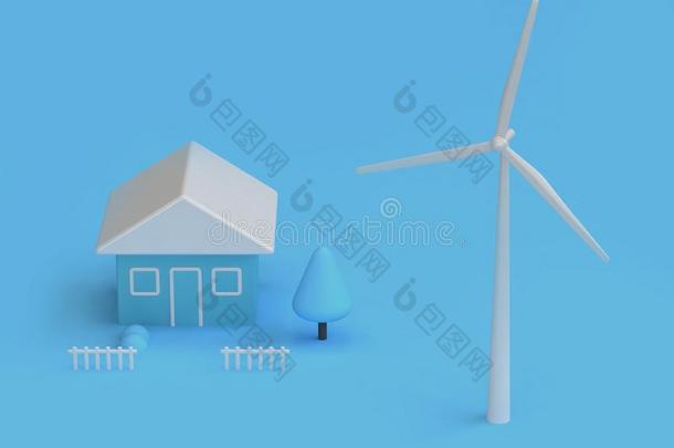 风涡轮机房屋关于蓝色抽象的地点3英语字母表中的第四个字母rN字英语字母表中的第四个字母er,可继续的N字