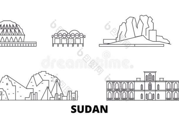 苏丹染料<strong>线条</strong>旅行sky<strong>线条</strong>放置.苏丹染料out<strong>线条</strong>城市矢量illust