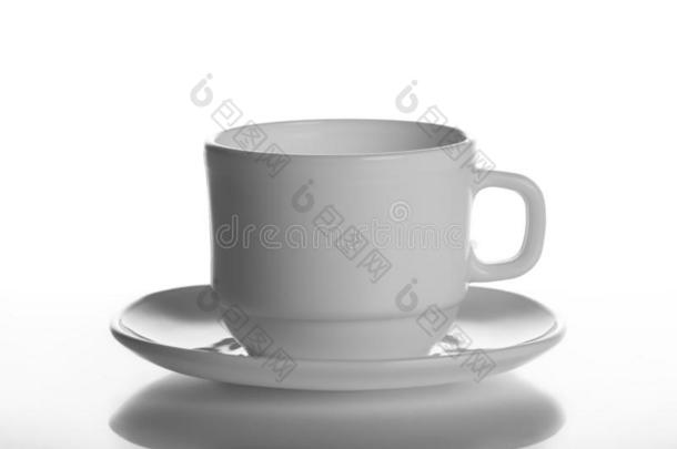 空的,白色的杯子,隔离的,白色的背景,杯子马克杯茶杯托茶水